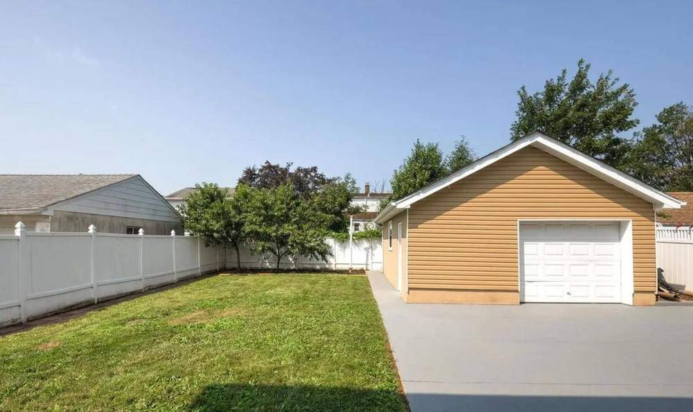 Backyard and garage