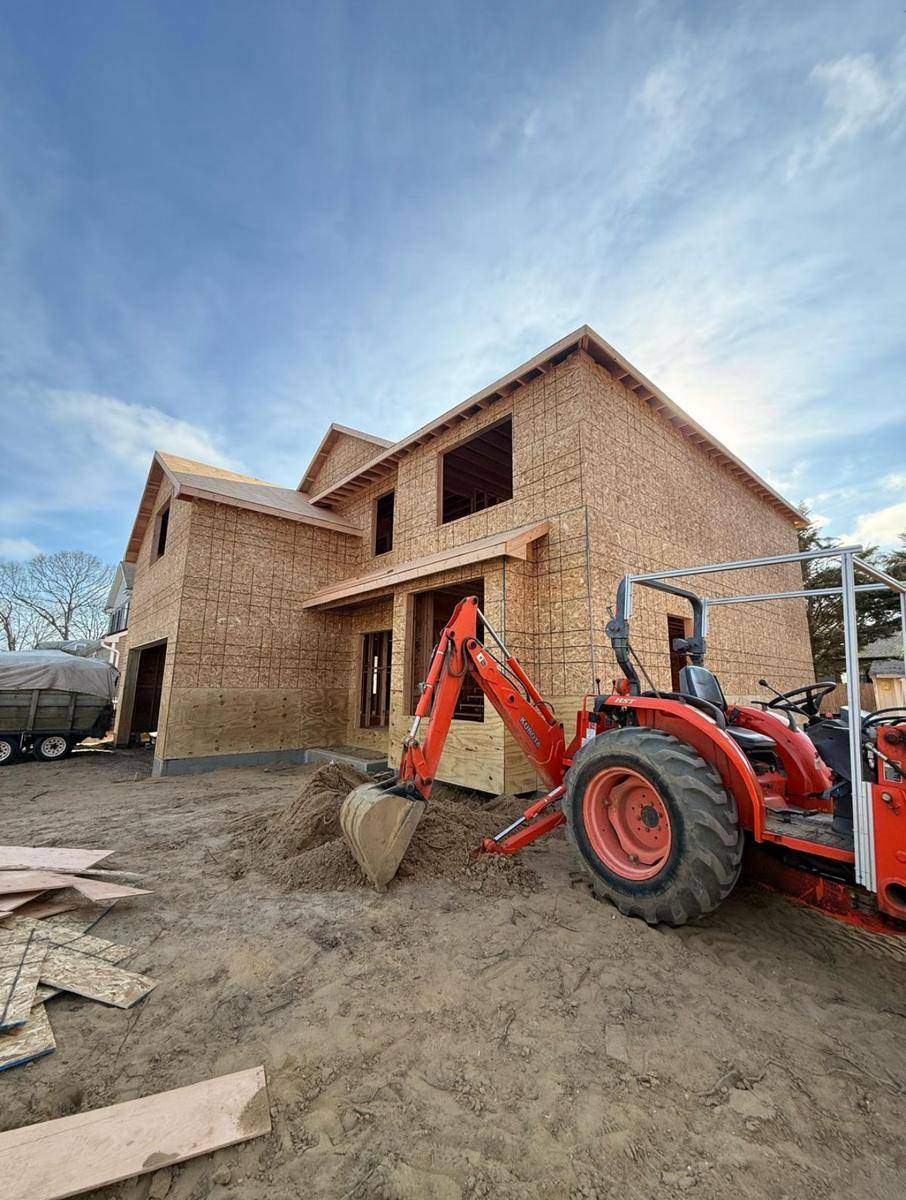 Framing — excavator on site