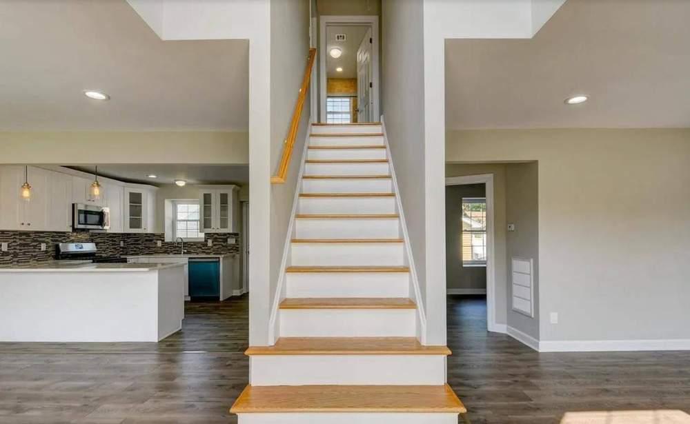 Staircase and open plan