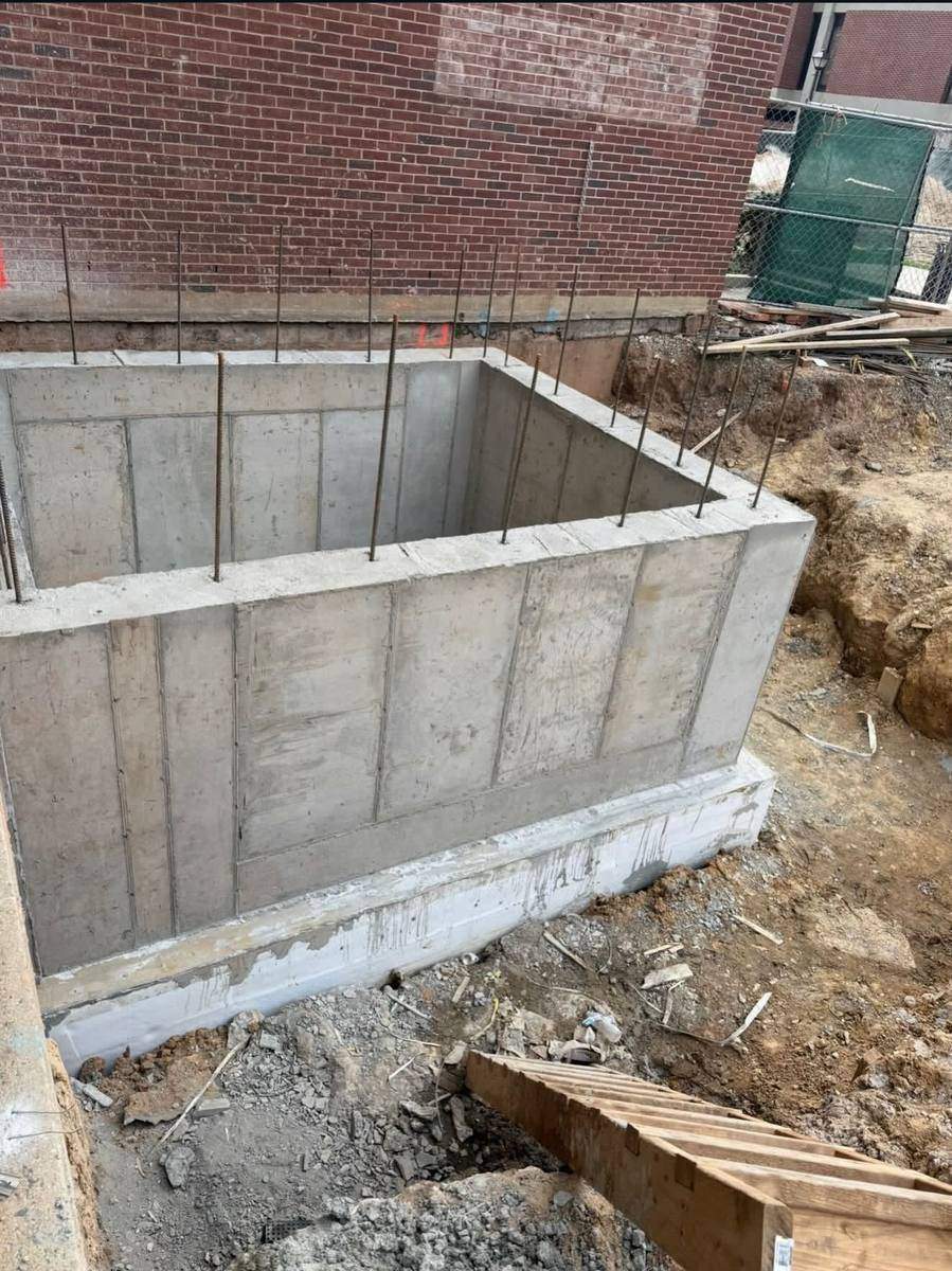 Poured concrete walls