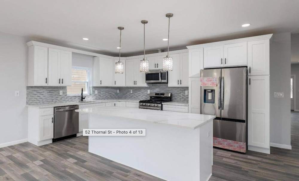 Kitchen with island close up