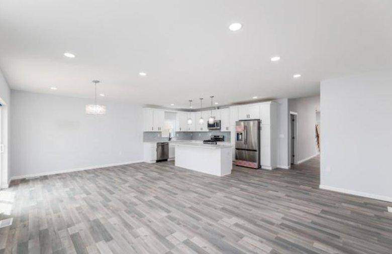Open plan kitchen and living
