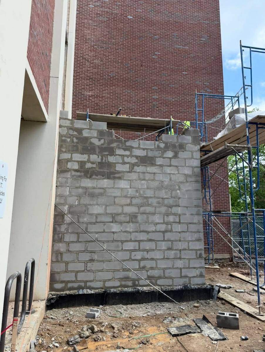 CMU wall rising